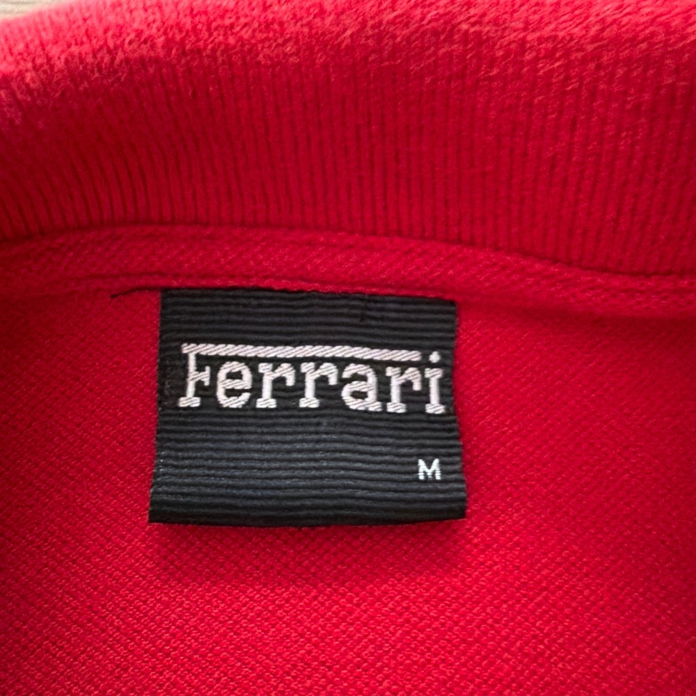 Ferrari Scuderia Shield Logo Pique Polo Shirt Red Medium Good‎ - Picture 2 of 8